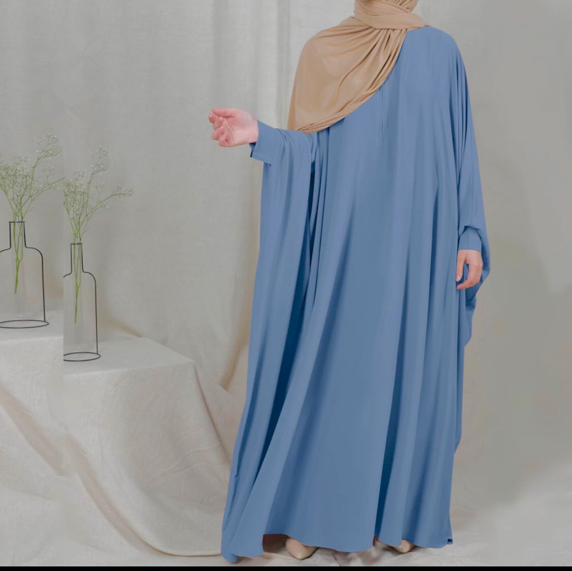 Sky blue Butterfly abaya – Jilbabee modesty